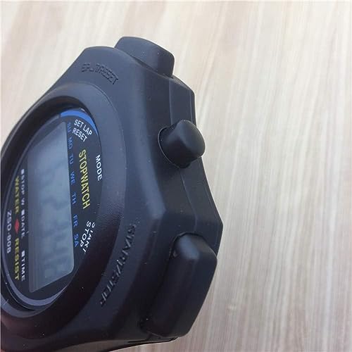 Cronómetro profesional de dos vías, electrónico, multifunción para deportes con silbato metálico (Negro) miniatura 4