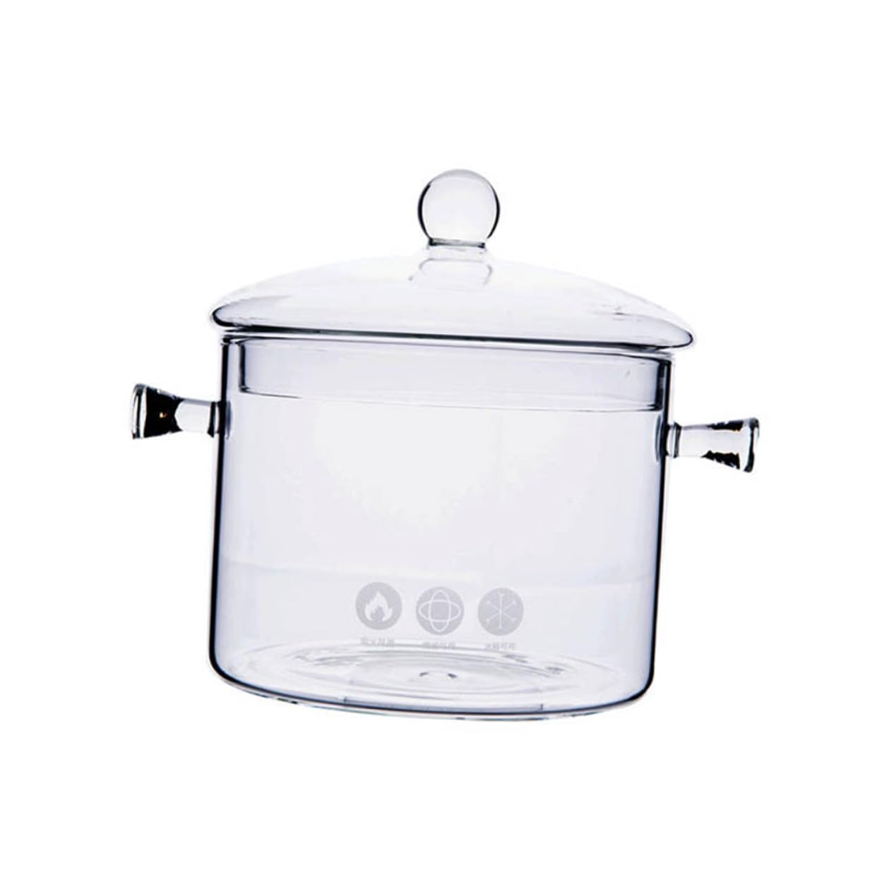 Casserole en verre 1,5 L avec couvercle à perles pour soupe maison