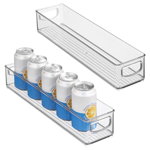 iDesign Slim Clear Plastic Storage Bin, Extra Long Narrow Stackable