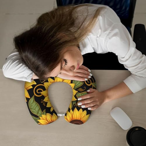 Almohada de viaje espuma viscoelástica U ergonómica miniatura 6