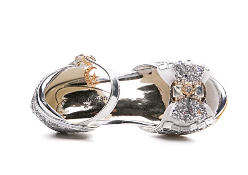 Kid Girls Glitter Wedding Sandals Sequin Party Bridesmaids Princess Crystal High Heels Shoes4