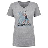 500 LEVEL Barbora Krejcikova Retro Women's V-Neck T-Shirt (Heather Gray, Small)
