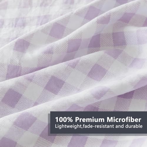 NSNLGSGC Purple Gingham Ruffle Twin Sheet Set by NSNLGSGC - Used condition - Image 5