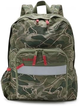 L.L.Bean Unisex Kid Original Bookpack III Print, Topo Camo, One Size