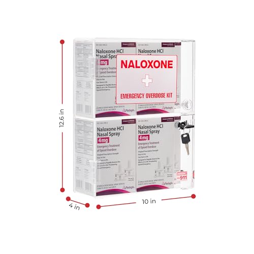 Image of Naloxone Emergency Overdose Kit Wall Mount Cabinet | Holds 3-6 Naloxone Boxes & Bleeding Control Kit or First Aid Kit | Designed for Public Spaces