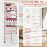 TAHAVICE 1PC Pink Over the Door Nursery Organizer with Large Capacity Caddy - Image 5