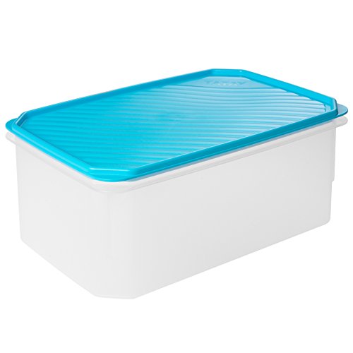Tatay Tupper Hermético 4,7L Top Flex | Tapa a Presión | Recipientes Herméticos Para Alimentos | Apto Microondas, Lavavajillas, Nevera, Congelador | Plástico Libre de BPA | 28,5x18,5x12,2 cm, Azul