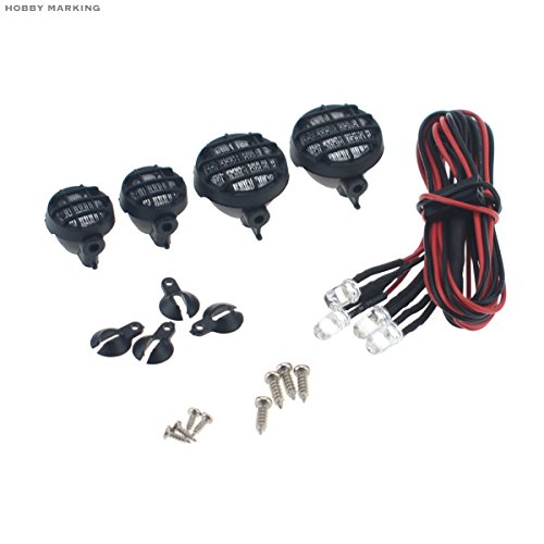 Hobbymarking 4Pcs Rc Crawler 1/10 Led Light Cup 18Mm & 12Mm Led Lamp Kits For 1/8 Rc4Wd Truck Axial Tamiya Car Parts #TOP1