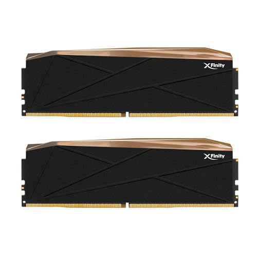 V-Color 32GB 8200MHz DDR5 RAM module โ V-Color DDR5 Manta XFinity 32GB (16GBx2) 8200MHz CL38-48-48 1.45V SK Hynix IC RGB Desktop Computer Gaming Memory CUDIMM (TMXFCL1682838KGK)