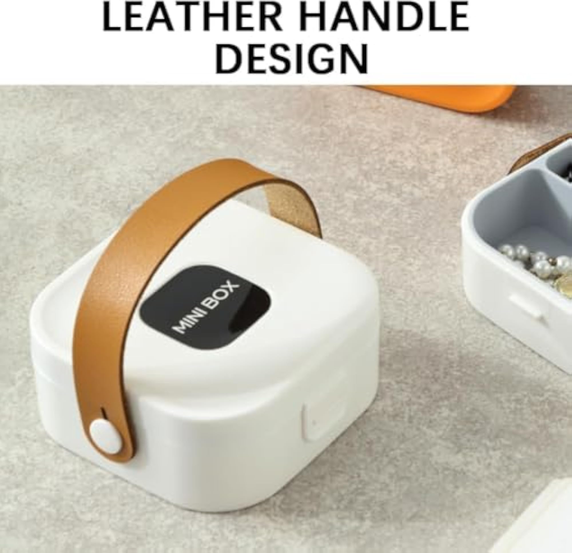 Mini Portable Jewelry Storage Box with Mirror, Travel Organizer