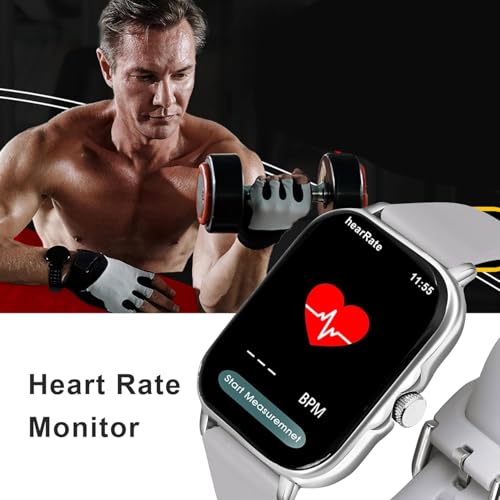 Image of H06 Bluetooth Smartwatch for Men & Women | Fitness & Health Tracker with Heart Rate, Blood Oxygen & Sleep Monitor (Grey) (Grey)