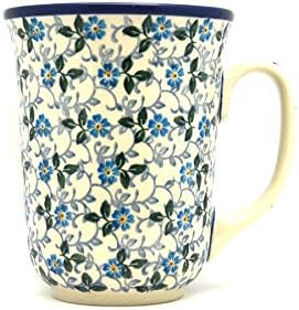 Polish Pottery Mug - 16 oz. Bistro - Forget-Me-Knot