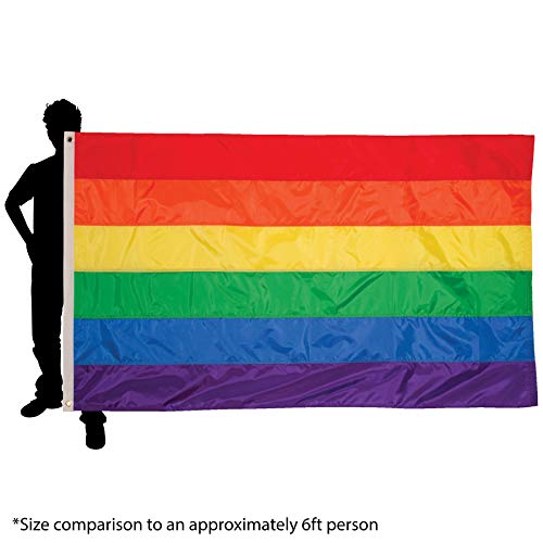 Drapeau rainbow 5x8 pieds à douille intégrée et grand format multicolore