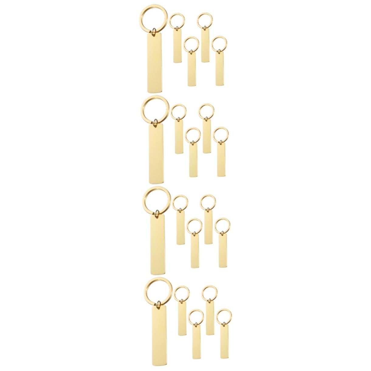 VILLCASE 20 pcs Glossy strip hangtag pet tag stainless steel keychain metal tags blanks for engraving stamping tags drive safe keychain DIY Unfinished Keychains Engravable Stamping Pendants