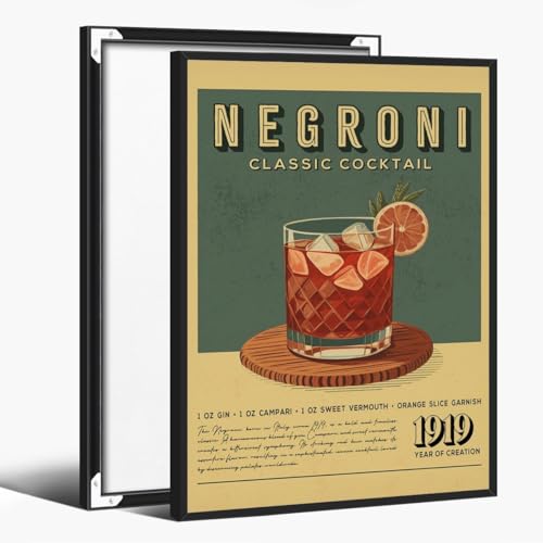 Negroni Cocktail Print Negroni Poster Bar Wall Art Classic Retro