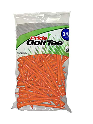 PrideSports Deluxe Golf Tees - 3 1/4" - 75 Count - Citrus Orange