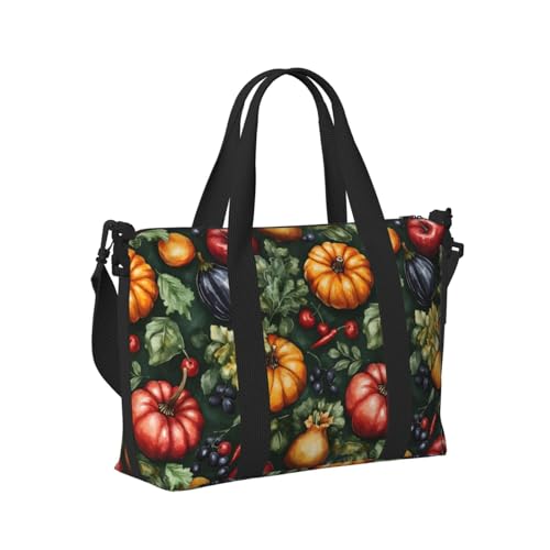 Laptop Tote Bag for Women Work - Colorful Pumpkins Print Weekender Overnight Bags for Women Travel, Gym Duffle Bag for Men, Personal Item Crossbody Travel Bags for Men Carry On