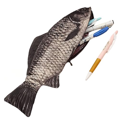 CATOR Schlampermäppchen, Simulierte Fisch Stofftasche, Kreative Simulation Federmäppchen Lustige Briefpapierbox Gesalzener Fisch Federmäppchen, mäppchen (Karausche)