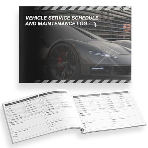 Templatables Vehicle Service Schedule and Maintenance Log Book | Premium Quality Soft Touch Cover, 120gsm Paper | Track Services, Mileage, and Maintenance for Cars, Trucks & Motorcycles | 8.3" x 5.8"