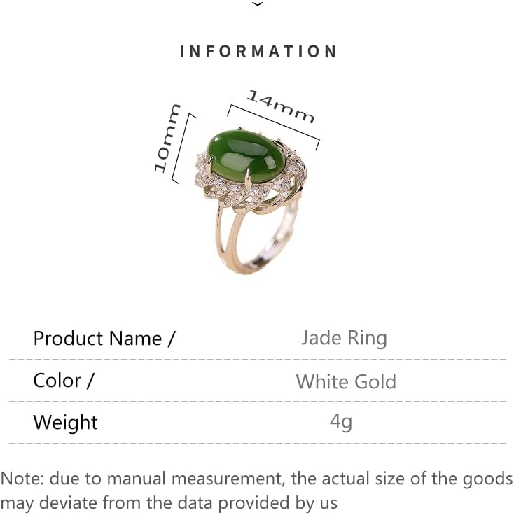 14K Gold S925 Sterling Silver Real Natural Jade and Moissanite Ring, Egg Shape Hollow Design, Elegant Jade Jewelry Gift for Her Sophistication - Image 2