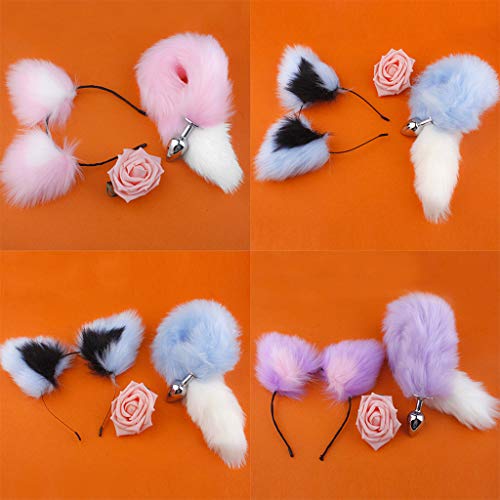 J-FEIFEI Pelo artificial de metal Amal Plúg e Râbbit Eârs Heâdband Bâckyârd Tôy conjunto de acessóri