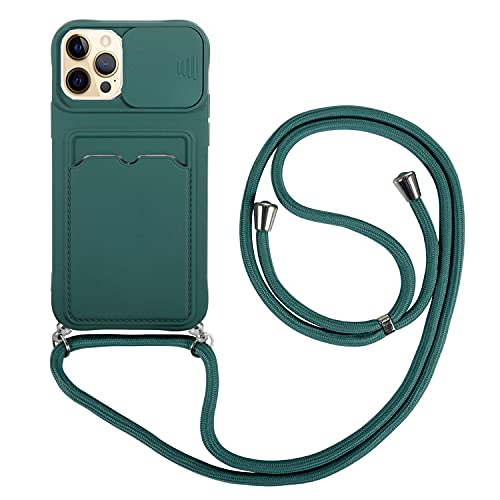 Fundas Iphone 11 Pro Max Guess youmehe Funda con Cuerda para iPhone 12 Pro MAX+2 Pack Protector Pantalla,Cubierta de Cámara Deslizante Proteger,TPU...