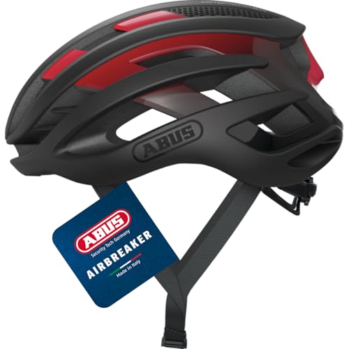 ABUS Rennradhelm AirBreaker - High-End Fahrradhelm für den professionellen Radsport - für Damen und Herren - Schwarz/Rot, Größe S – Ansicht 1