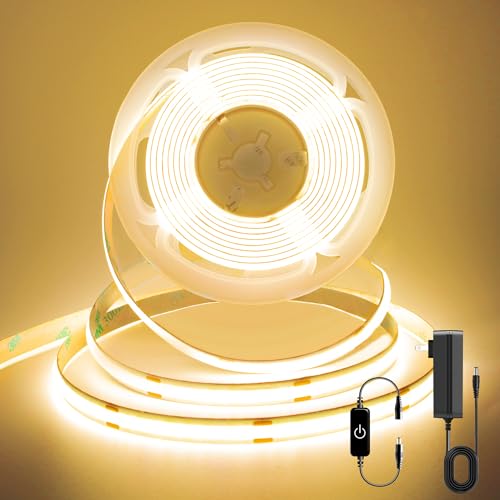 Pandery COB LED Strip,LED Strip Lights 3M/9.84ft,Touch Dimmable LED Strips,CRI90+,2700K Warm White...