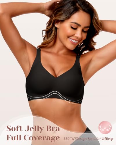 Image of Deep V Petal Bras for Women No Underwire Soft Wireless Bras Comfort Seamless Bralettes with Extender