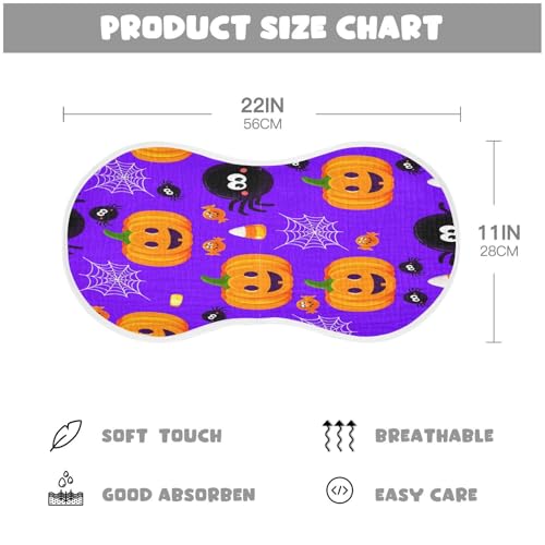 Halloween Pumpkins and Spiders Burp Cloths Unisex Cotton Burp Cloths Absorbent and Non-Seeping Suitable for Babies, Toddlers, Newborns4