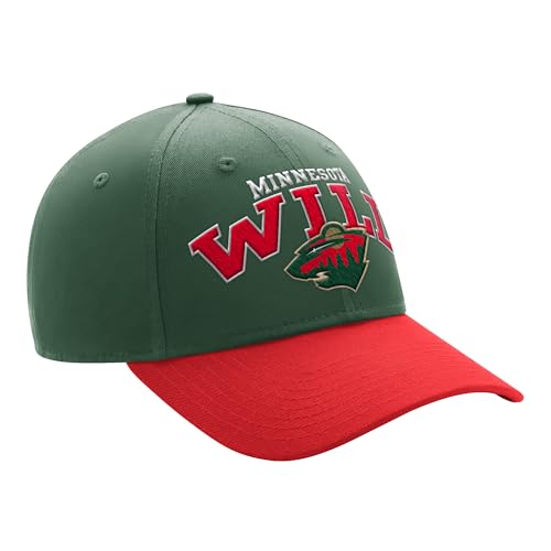 G-III Sports NHL Men's Curved Starfit Snapback Hat (US, Alpha, One Size, Minnesota Wild - Green)