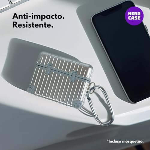 NERDCASE - Capa, Case de Silicone Mala com Adesivos Compatível Com AirPods Pro 1 e 2