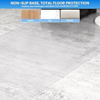 MABOZOO PVC Treadmill Walking Pad Mat, 100 * 35 Inch Transparent Exercise Bike Mat for Carpet & Hardwood Floors, Non-Slip Hardwood Floors Protector for Bike, Elliptical, Treadmill