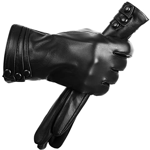 Guantes de Cuero de Piel de Oveja Guantes de Cuero para Mujeres Calientes para el Invierno