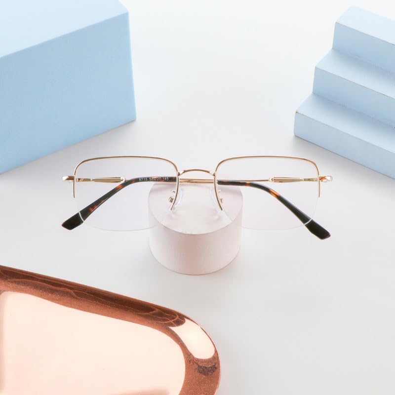 LifeArt Blue Light Blocking Reading Glasses, Semi-rimless Glasses for Men, Stylish Computer Readers, Anti Eyestrain image 5