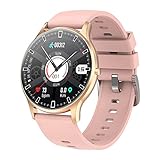 Dlmeda Outdoor Sports Smart Watch wasserdicht IP67 Armband Full Touch Fitness Tracker Metall Fall Blut Sauerstoff Überwachung Smartwatch for Männer Frauen (Color : Pink)