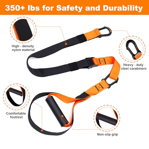 WELSPO Home Resistance Training Kit with 2 Resistance Bands, Exercise Guide & Door Anchor-350lb Capacity Nylon Bodyweight Straps for Full Body Workout, Strength Training & Travel Fitness