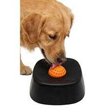 Slow Feeder Dog Bowls for Liquid Treat, Interactive Lick Bowl Anti-Slip Slow Feeder for Wet Food, Anti-Slip Bone Broth Dog Lick Bowl, Bone Broth & Yogurt, for Dogs and Cats Black