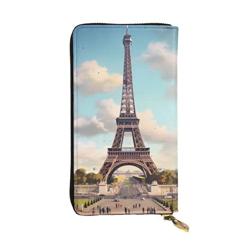 Portefeuille Tour Eiffel noir en cuir vintage, le cadeau idéal pour femme et fille