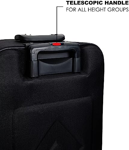 Small-Cabin-Suitcase-55cm-Polyester-Soft-Side-Luggage-Trolley-Bag-Luggage-Black