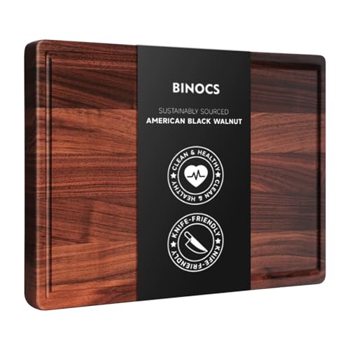Walnut wooden cutting boards for kitchen, solid wood cutting board set - charcuterie & chopping butcher block for meat - kitchen gadgets gift (walnut 17in*12in) Walnut wooden cutting boards for kitchen, solid wood cutting board on a white background.