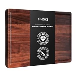 Walnut Wooden Cutting Boards for Kitchen, Solid Wood Cutting Board Set - Charcuterie & Chopping Butcher Block for Meat - Kitchen Gadgets Gift (Walnut 17in*12in)