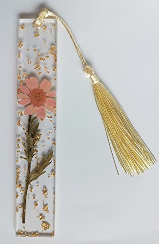 5.5X1 Inch Flower Handmade Bookmark Resin Floral With Dried Flowers… (Pink Daisy) #TOP5