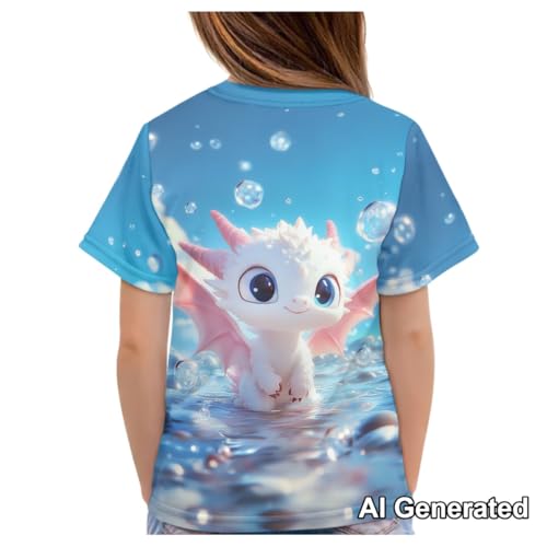 Image of Xhuibop Kids Tshirts Girls Boys 3-16 Years Summer Clothes for Teens Loose Fitting Tops