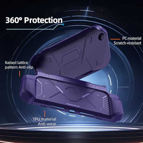 FIWWAT Protective Case for Nintendo Switch 2 (2025), TPU Middle Frame & PC Front Protector 360° Protection, Non-Slip Ergonomic Grip, Shockproof & Anti-Scratch Shell Cover , Purple by FIWWAT - Image 6