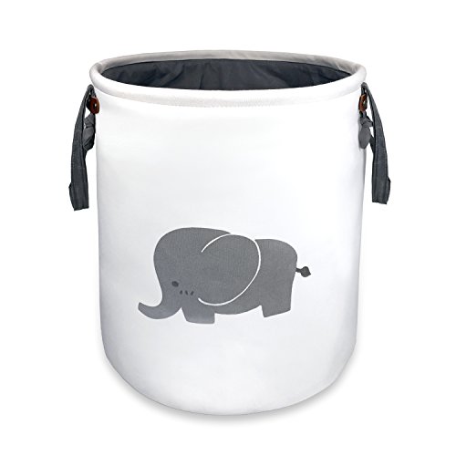 Wäschesäcke Wäschekörbe für Kleidung & Spielzeug, Multifunktional Faltbar Dual Wäschetonner, Wäschesammler Doppelte Schichten, Wäschebehälter mit Griffe von Zebrum(Elefant) Cover