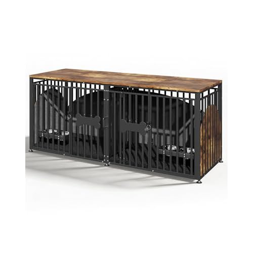 Elegant Double Dog Crate for Anxious Pets