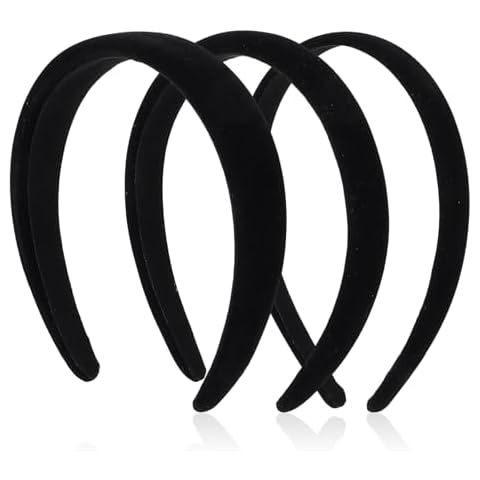 Tyqour 3pcs Comfortable Black Velvet Headbands Cover