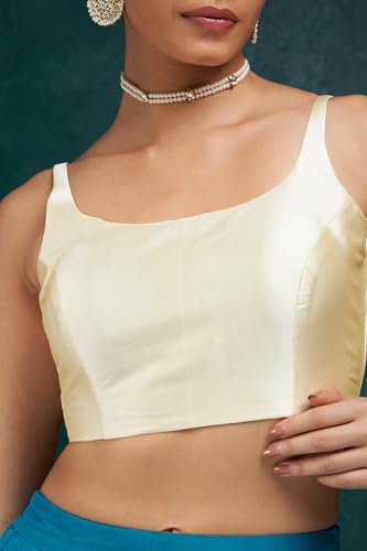 Image of Soch Womens Taffeta Solid Sleeveless Padded Blouse
