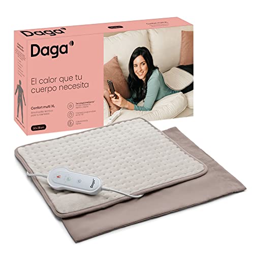 DAGA Almohadilla Térmica Confort Multi XL, Tecnología Intellisense, Suave Tejido, 3 Programas, 4 Temperaturas, 50 x 38 cm Cover